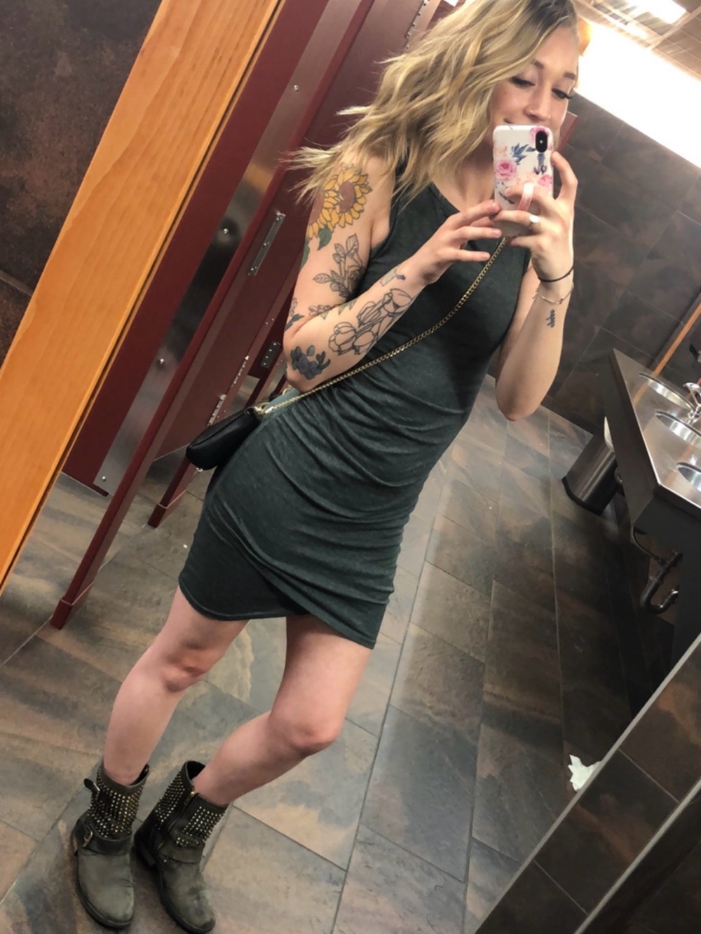 Leith Dark Gray Sleeveless Mini Dress
